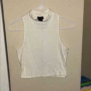 Wet Seal White Sleeveless Crop Tank Top